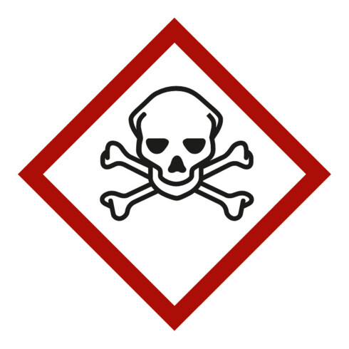 Gefahrstoffsymbol Totenkopf mit gekreuzten Knochen, Typ: 03021