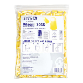 Gehörschutzstöpsel Bilsom 303S EN 352-2 SNR 33 dB Nachfüllpack 200 PA/Pack,Gr.S