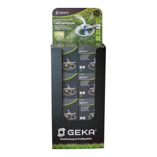 GEKA Arroseur circulaire 3 bras en présentoir 24 x 17.0005.9