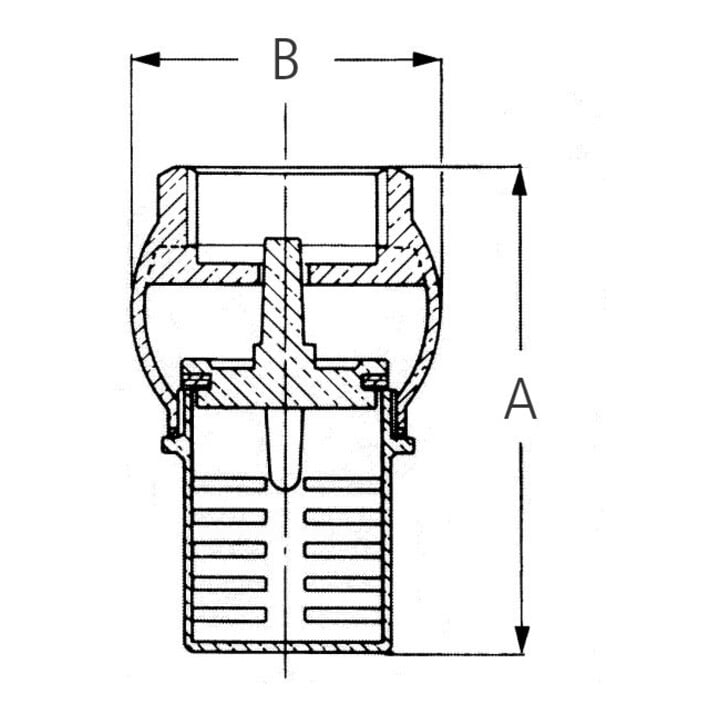 GEKA Fußventil-Saugkorb MS, IG G1.1/4",SB