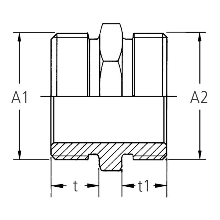 GEKA Gewindenippel MS AG 1x1 1/4 Zoll St.