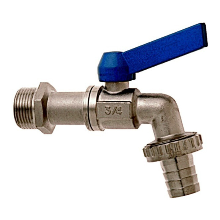 GEKA Kugelauslaufventil MS vn.Griff blau, 1/2",SB mit blauem Griff
