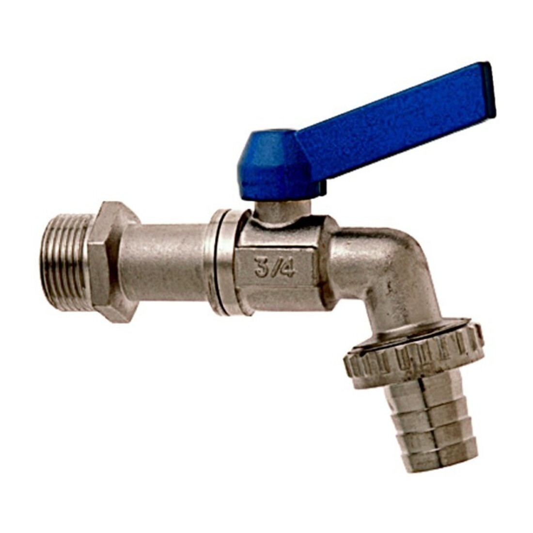 GEKA Kugelauslaufventil MS vn.Griff blau, 1/2",SB mit blauem Griff