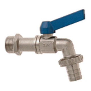 GEKA Kugelauslaufventil MS vn.Griff blau, 3/4",SB mit blauem Griff