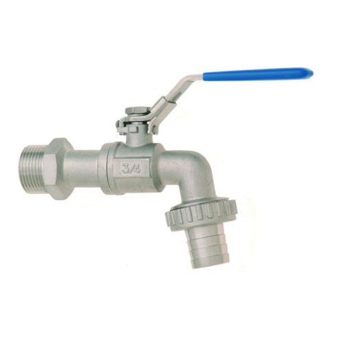 GEKA Kugelauslaufventil VA, Griff blau, 3/4",SB mit blauem Griff