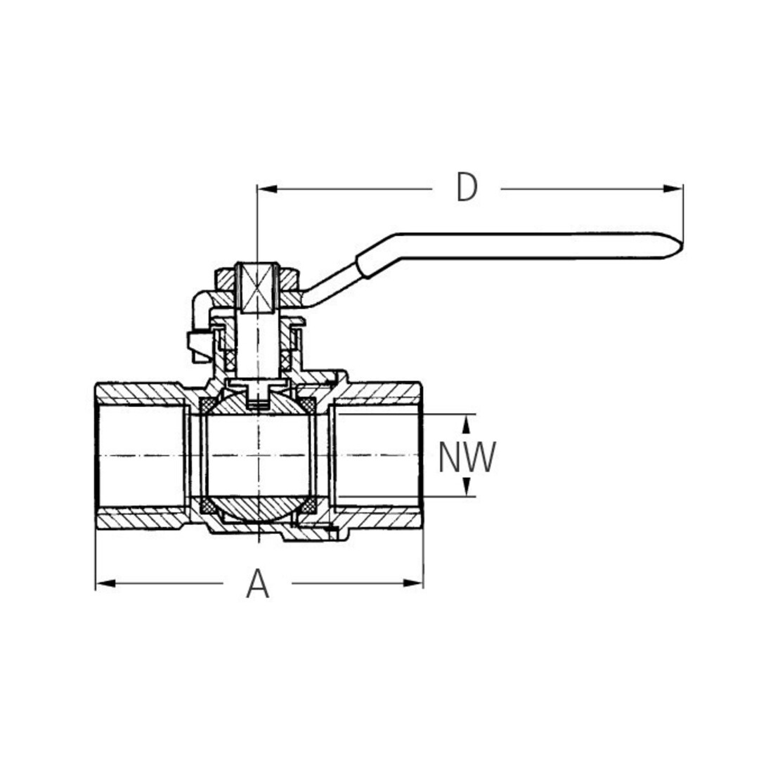 GEKA Kugelhahn Typ 7 MS vn., 2 x IG G1/2",SB