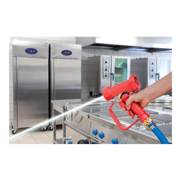 GEKA Pistolet de nettoyage professionnel eau chaude rouge inox max. 24 bar G1/2 IG