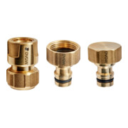GEKA plus - Kit de base KTW G3/4", 1/2", bouchon, MS, laiton, 1xG3/4", 2x1/2