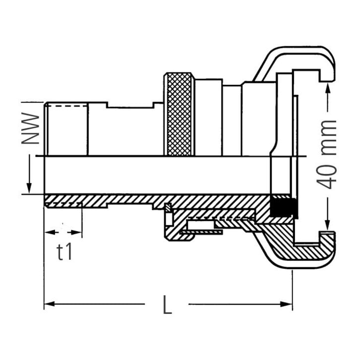 GEKA plus Pièce filetée SH-K, MS, AG G3/4", SB