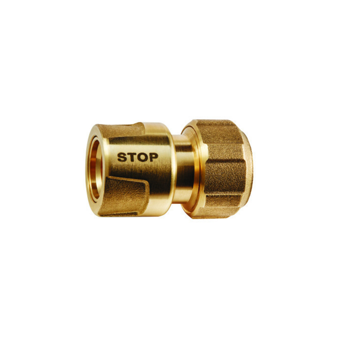 GEKA plus-Schlauchstück, Stecksystem, KTW, Wasserstopp, Messing, 3/4"-19mm Bl