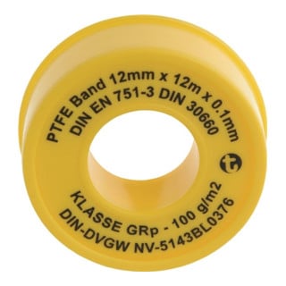 GEKA PTFE Dichtband L.12m x B.12mm x D.0,1mm SB GEKA