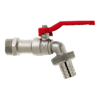 GEKA Robinet à bille sortie L, MS, avec poignée rouge, 3/4", SB