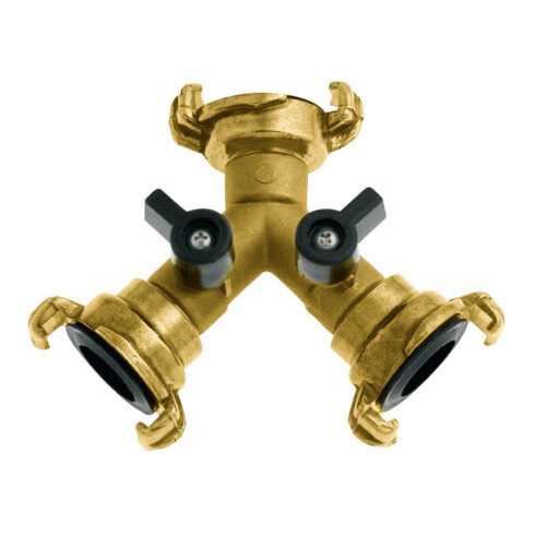 GEKA Robinet à deux voies MS avec valve K, raccord et raccord, SB