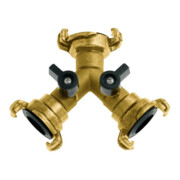 GEKA Robinet à deux voies MS avec valve K, raccord et raccord, SB