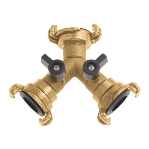 GEKA Robinet à deux voies MS avec valve K, raccord et raccord, SB