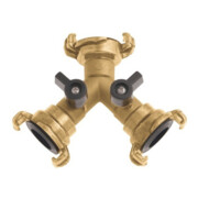 GEKA Robinet à deux voies MS avec valve K, raccord et raccord, SB-4