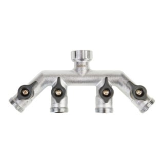 GEKA Valve quatre voies FI G 3/4" 4 x MG G 3/4" MS Cr Carte