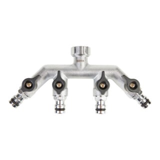GEKA Vierwegeventil IG G 3/4" MS Cr Karte plus Stecksystem