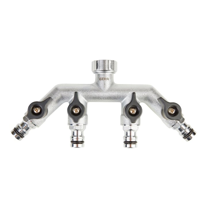 GEKA Vierwegeventil IG G 3/4" MS Cr Karte plus Stecksystem