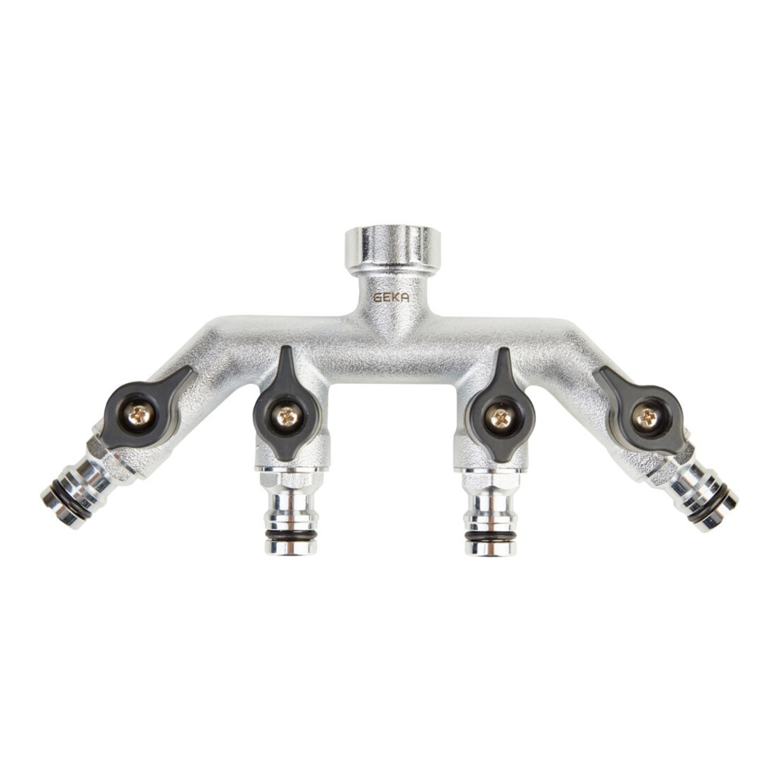 GEKA Vierwegeventil IG G 3/4" MS Cr Karte plus Stecksystem