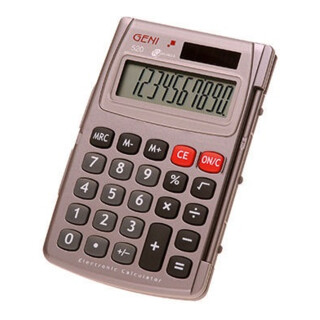 GENIE® Taschenrechner 520 10-stellig mit Klappdeckel grau