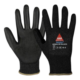 Gants de protection anti-coupures Hase Genua HD Black en fil hybride Sinomac®.