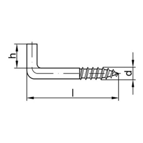 Gerader Schraubhaken mit Holzschraubengewinde
