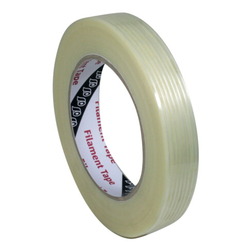 Gerlinger Ruban adhésif filament 50 m x 19 mm, transparent renforcé longitudinalement