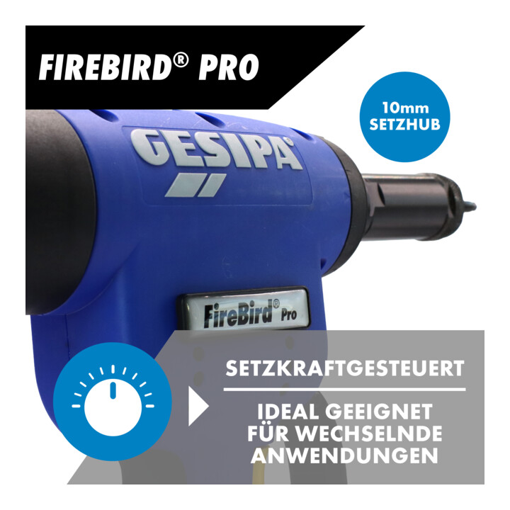 Gesipa Akku-Blindnietmuttern-Setzgerät FireBird Pro im Karton
