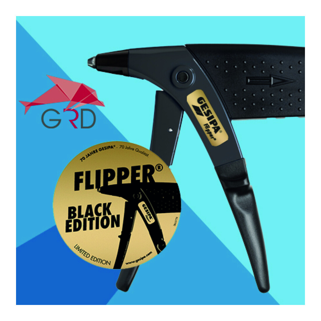 Gesipa Bilndniethandgerät Flipper Spezial - 70 Jahre Jubiläumsedition schwarz