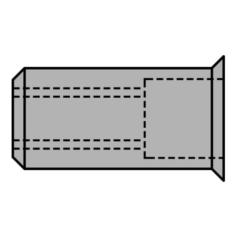 Gesipa blindklinkmoer Alu kleine kop M6 x 9 x 15,5 mm