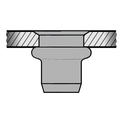 Gesipa blindklinkmoer Alu kleine kop M6 x 9 x 15,5 mm