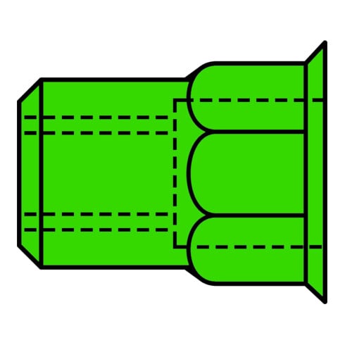 Gesipa Blindklinkmoeren Gedeeltelijke Zeskant A4 roestvrijstaal Kleine Kop M4x6x11