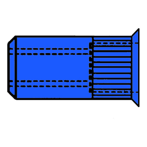 Gesipa blindklinkmoeren staal gekarteld kleine kop M 10 x 12 x 20