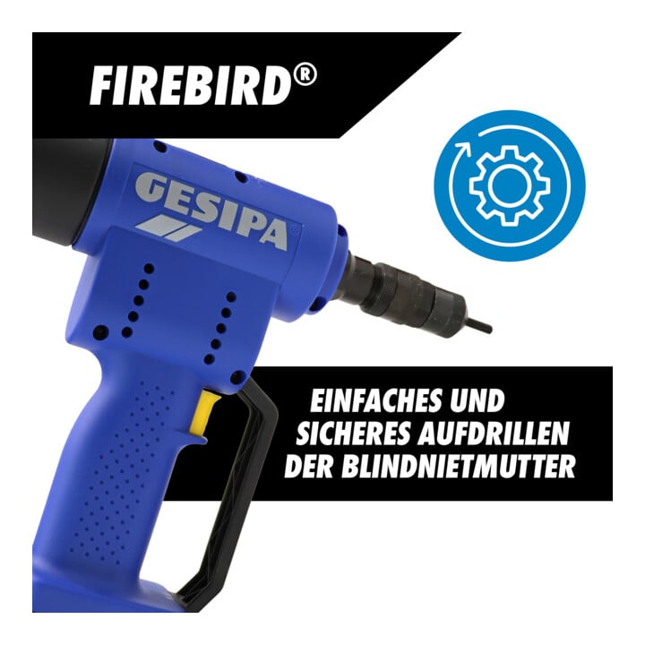 Gesipa blindklinkmoerzetter FireBird (1 Li-Ion accu 1,3 Ah / lader)