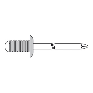 GESIPA Blindniete gerillt Alu/Stahl Ø 4,8mm x 10mm