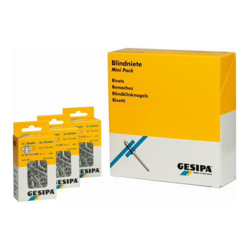 Gesipa Blindniete Mini-Pack Stahl/Stahl 3 x 10
