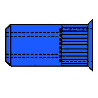 Gesipa Blindnietmuttern Stahl-gerändelt Kleinkopf Kleinkopf
