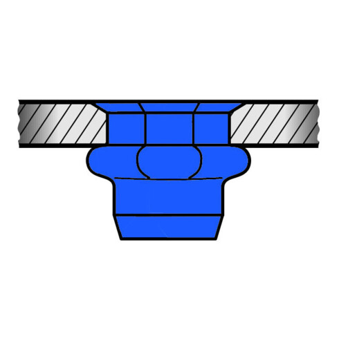 Gesipa Blindnietmuttern Teilsechskant Stahl Kleinkopf M6x9x15,5