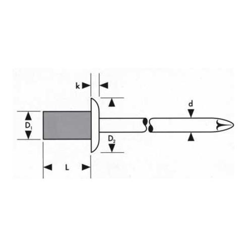 Gesipa CAP-Blindniete Alu/Stahl 4 x 9,5