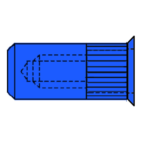 Gesipa Dadi per rivetti ciechi CAP, acciaio, testa piccola M 4x6x16