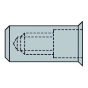 Gesipa Dadi per rivetti ciechi CAP, alluminio, testa piccola M 5x7x18