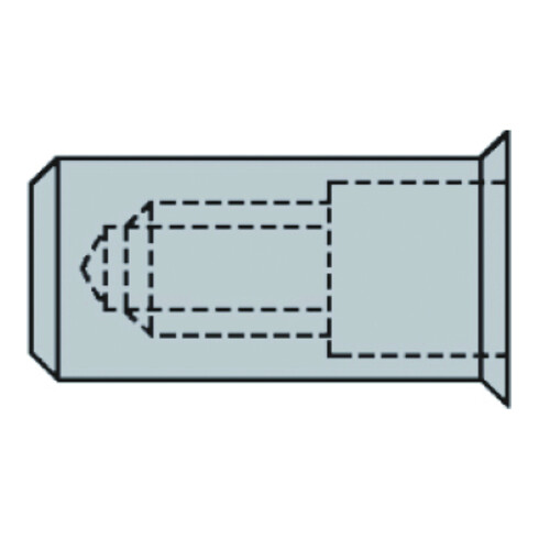 Gesipa Dadi per rivetti ciechi CAP, alluminio, testa piccola