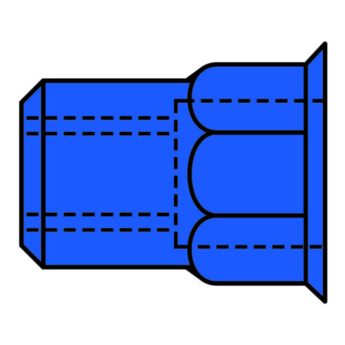 Gesipa Dadi per rivetti ciechi, esagono parziale, acciaio, testa piccola M6x9x15,5