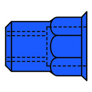 Gesipa Dadi per rivetti ciechi, esagono parziale, acciaio, testa piccola M 4x6x11