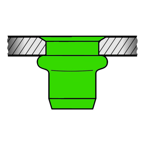 Gesipa Dadi per rivetti ciechi, acciaio inox A4, testa piccola M 4x6x12