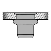 Gesipa Dadi per rivetti ciechi, alluminio testa piccola M 4x6x12-3