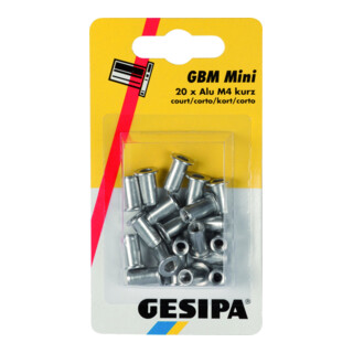 Gesipa Dado per rivetti ciechi Mini Pack, M4 corto