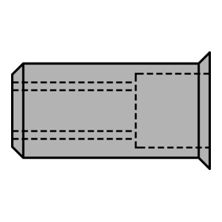 Gesipa Dado per rivetti ciechi, alluminio, testa piccola