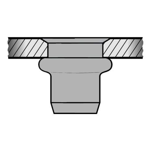 Gesipa Dado per rivetti ciechi, alluminio, testa piccola M5x7x12,5mm